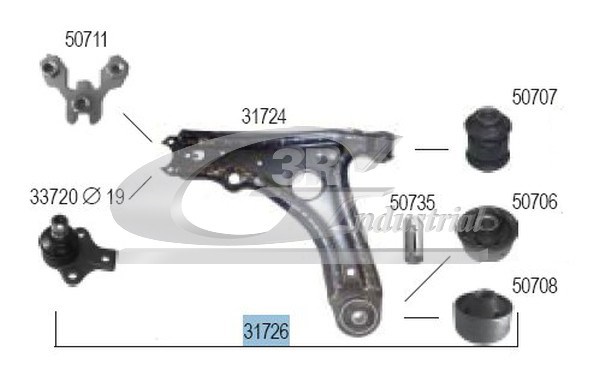 Control Arm/Trailing Arm, wheel suspension 3RG 31726
