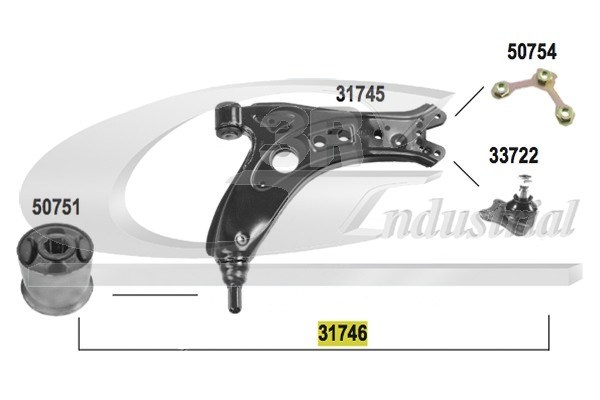 Control Arm/Trailing Arm, wheel suspension 3RG 31746