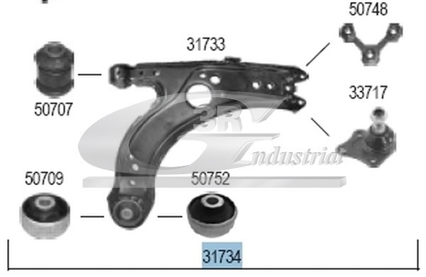Control Arm/Trailing Arm, wheel suspension 3RG 31734