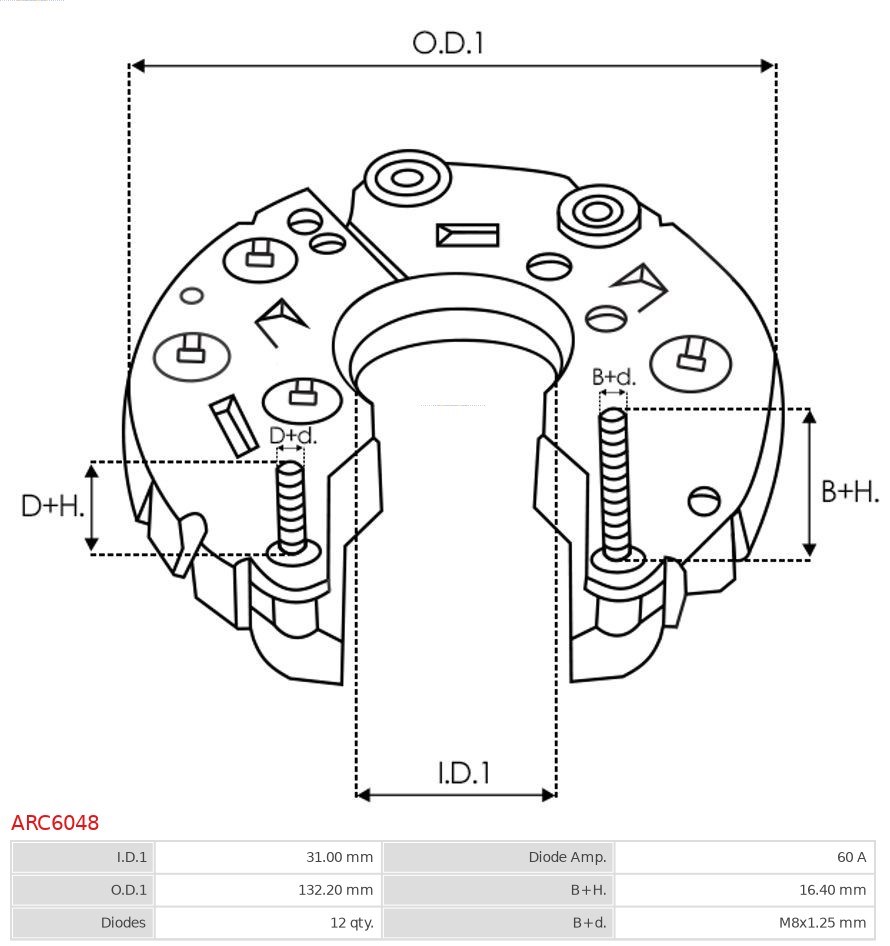 Rectifier, alternator AS-PL ARC6048 3