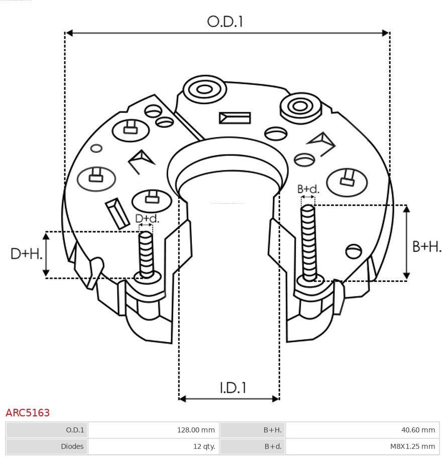Rectifier, alternator AS-PL ARC5163 3
