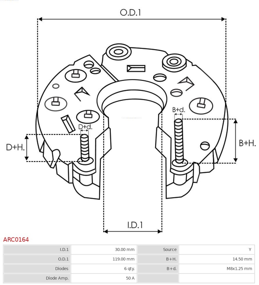 Bracket, alternator drive flange AS-PL ARC0164 4