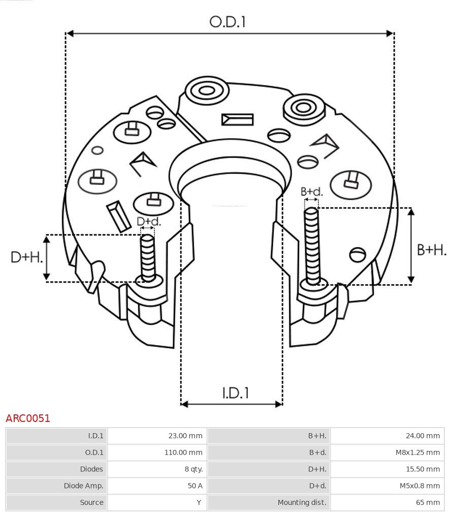 Rectifier, alternator AS-PL ARC0051 3