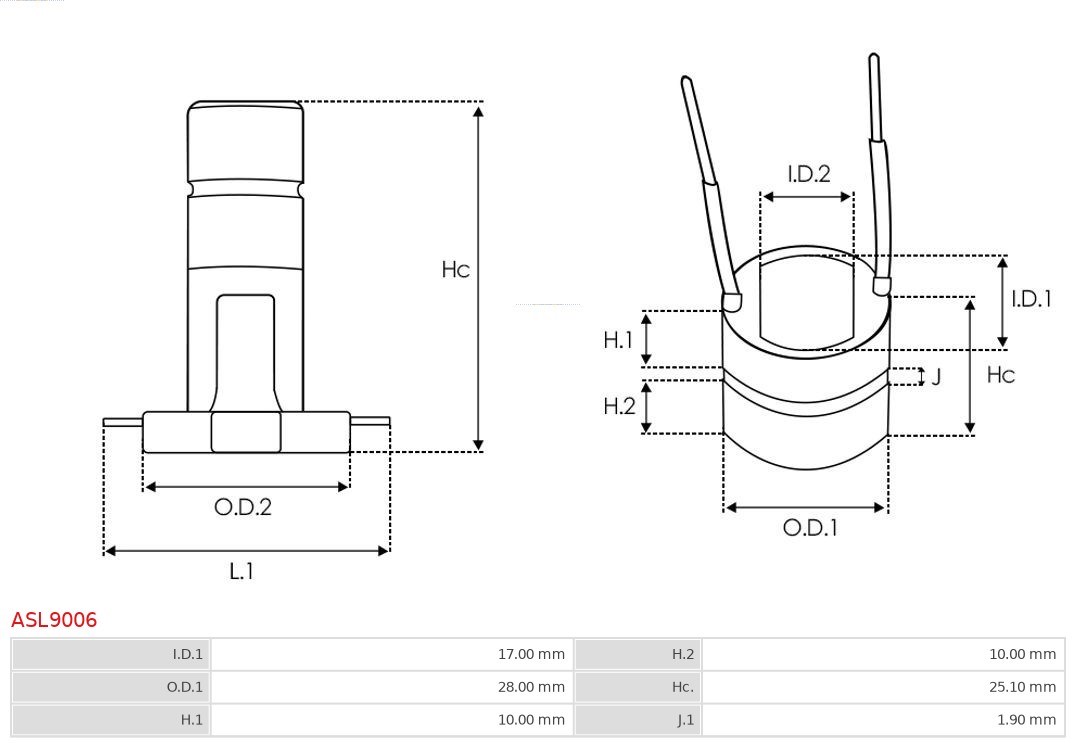 Slip Ring, alternator AS-PL ASL9006 4