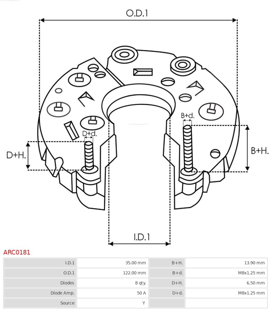 Rectifier, alternator AS-PL ARC0181 3