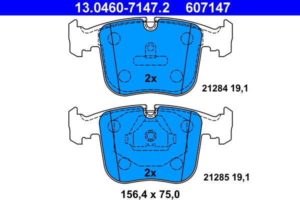 Brake Pad Set, disc brake ATE 13.0460-7147.2
