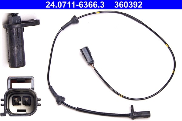 Sensor, wheel speed ATE 24.0711-6366.3