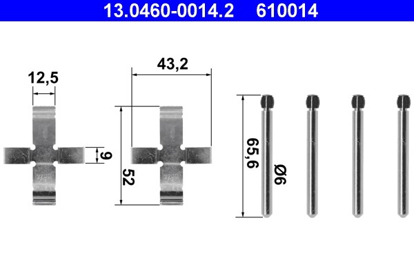 Accessory Kit, disc brake pad ATE 13.0460-0014.2