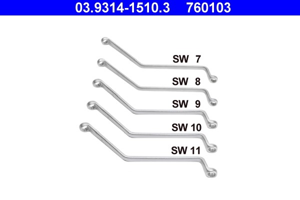 Spanner Set, ring / open ended ATE 03.9314-1510.3