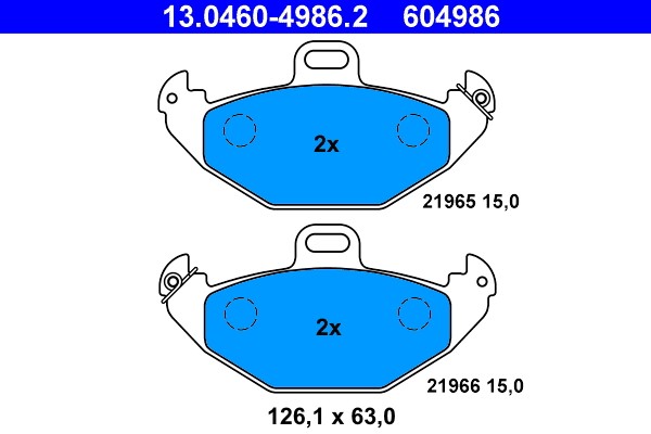 Brake Pad Set, disc brake ATE 13.0460-4986.2