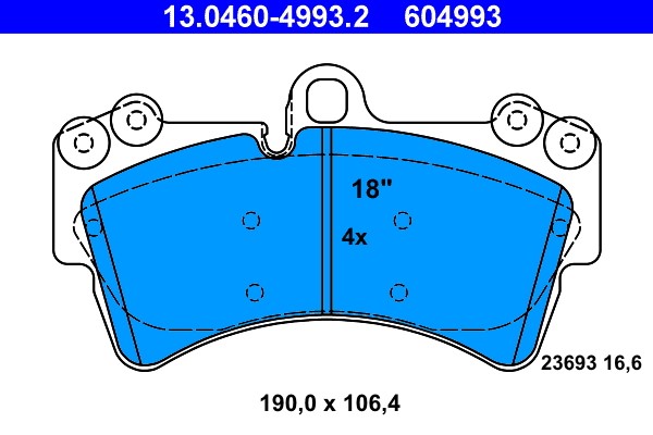 Brake Pad Set, disc brake ATE 13.0460-4993.2