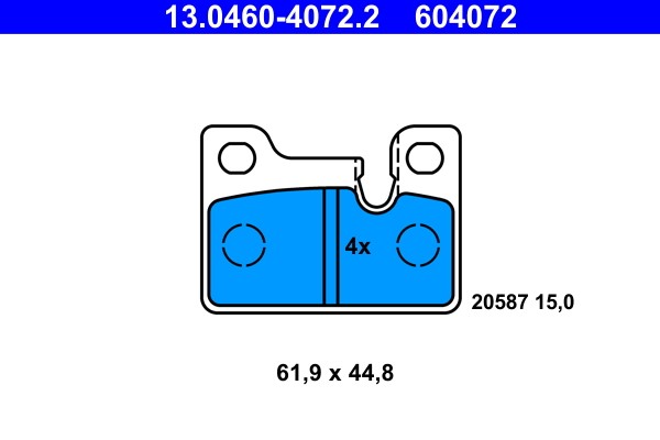 Brake Pad Set, disc brake ATE 13.0460-4072.2