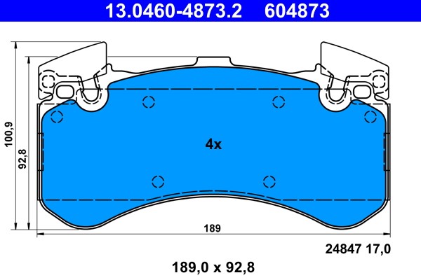 Brake Pad Set, disc brake ATE 13.0460-4873.2