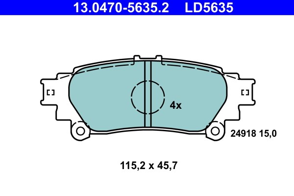Brake Pad Set, disc brake ATE 13.0470-5635.2