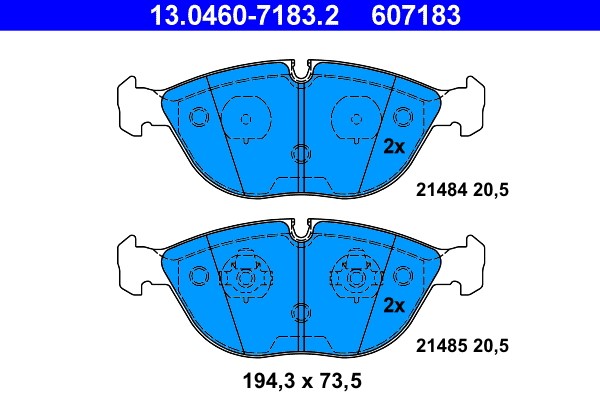 Brake Pad Set, disc brake ATE 13.0460-7183.2