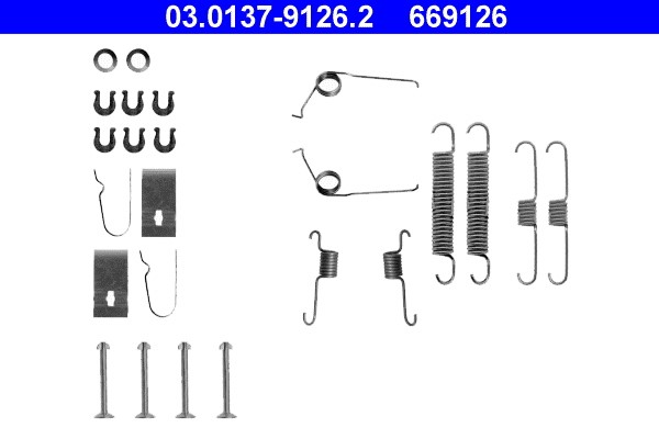 Accessory Kit, brake shoes ATE 03.0137-9126.2