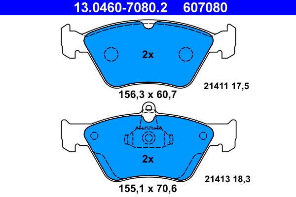 Brake Pad Set, disc brake ATE 13.0460-7080.2