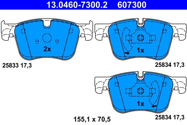 Brake Pad Set, disc brake ATE 13.0460-7300.2
