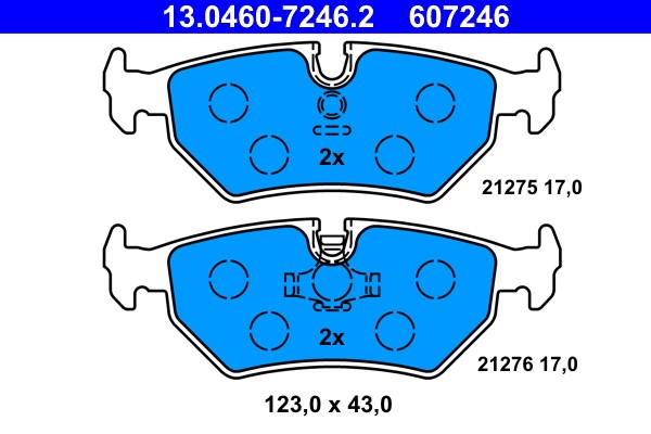 Brake Pad Set, disc brake ATE 13.0460-7246.2