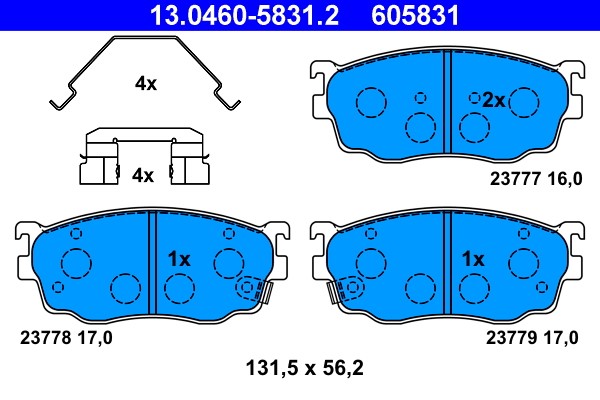 Brake Pad Set, disc brake ATE 13.0460-5831.2
