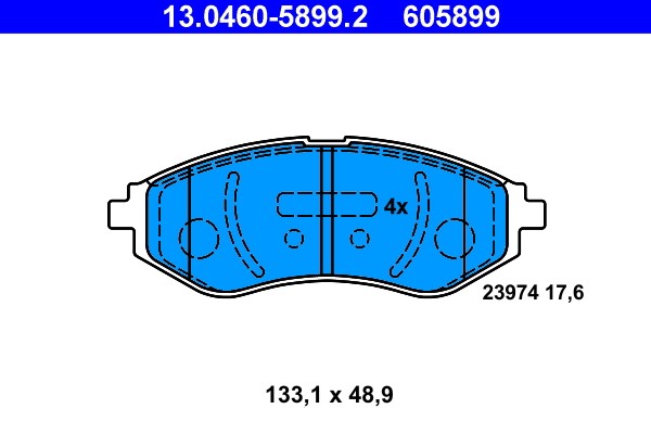 Brake Pad Set, disc brake ATE 13.0460-5899.2