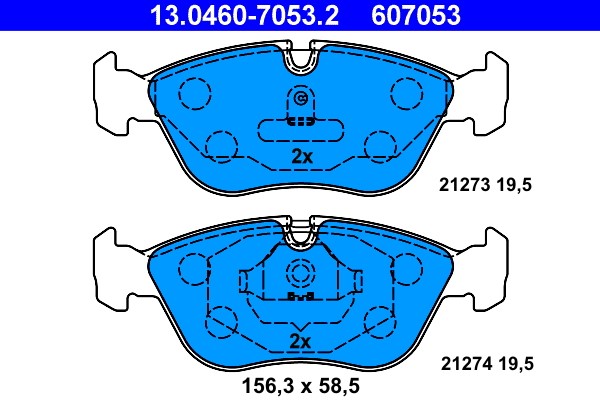 Brake Pad Set, disc brake ATE 13.0460-7053.2