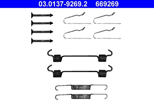 Accessory Kit, parking brake shoes ATE 03.0137-9269.2
