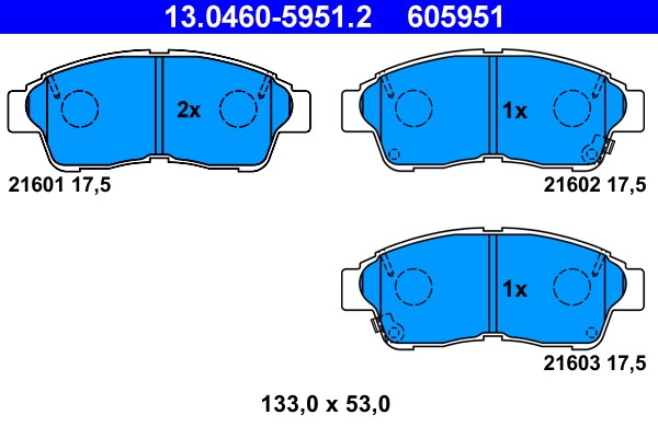 Brake Pad Set, disc brake ATE 13.0460-5951.2