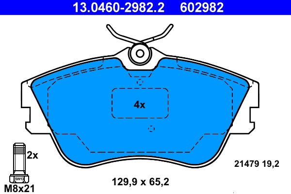 Brake Pad Set, disc brake ATE 13.0460-2982.2