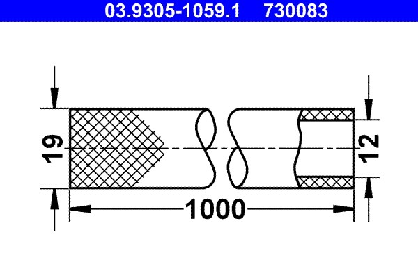 Vacuum Hose, braking system ATE 03.9305-1059.1