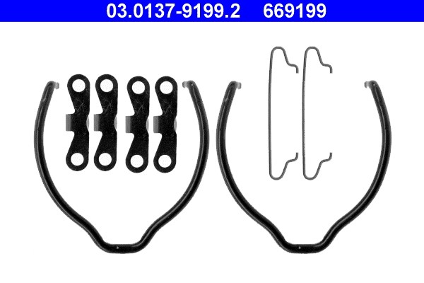 Accessory Kit, parking brake shoes ATE 03.0137-9199.2