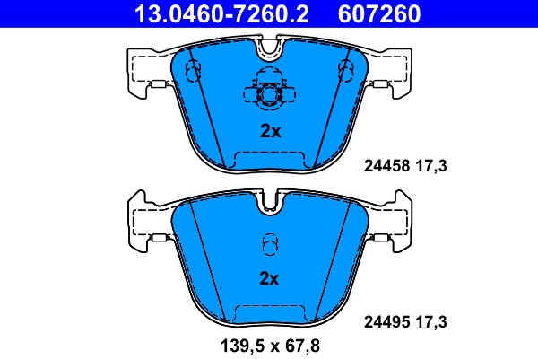 Brake Pad Set, disc brake ATE 13.0460-7260.2