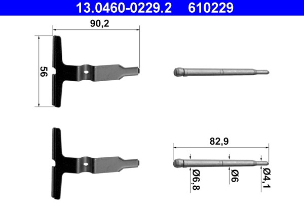 Accessory Kit, disc brake pad ATE 13.0460-0229.2