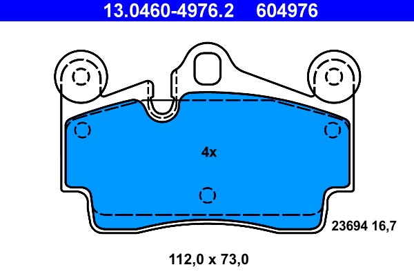 Brake Pad Set, disc brake ATE 13.0460-4976.2