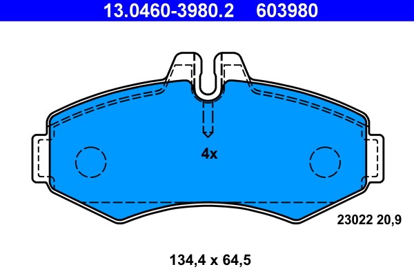 Brake Pad Set, disc brake ATE 13.0460-3980.2