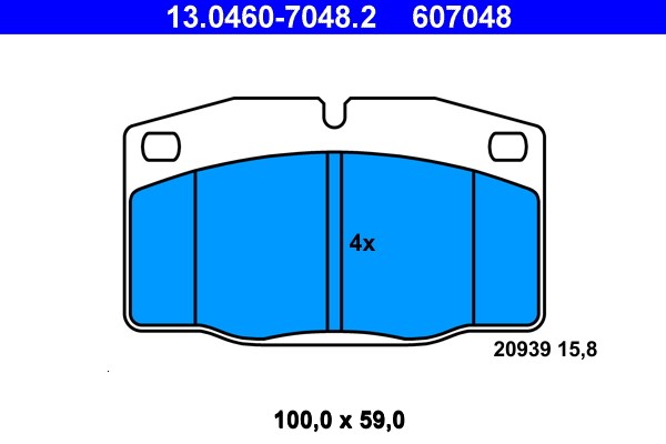 Brake Pad Set, disc brake ATE 13.0460-7048.2
