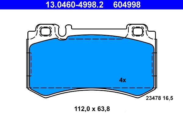 Brake Pad Set, disc brake ATE 13.0460-4998.2