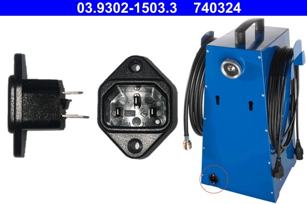 Non-Heat. Appliance Socket, fill/bleeding unit (brake hydr.) ATE 03.9302-1503.3