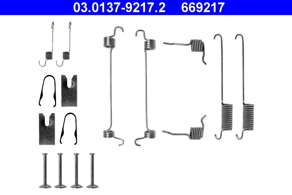 Accessory Kit, brake shoes ATE 03.0137-9217.2