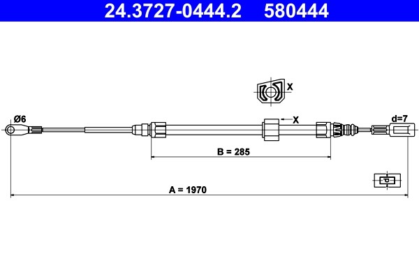 Cable Pull, parking brake ATE 24.3727-0444.2