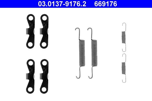 Accessory Kit, parking brake shoes ATE 03.0137-9176.2