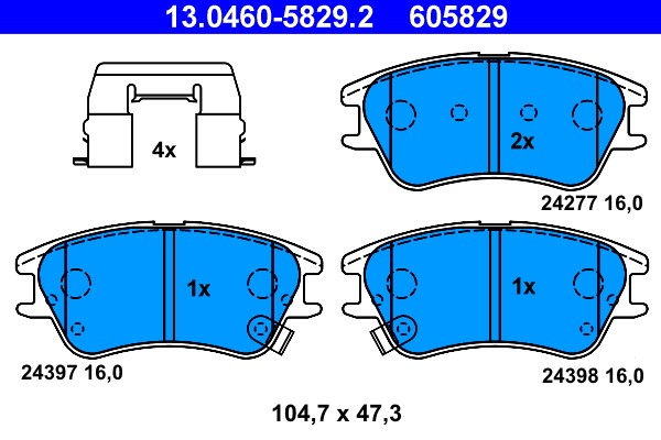 Brake Pad Set, disc brake ATE 13.0460-5829.2