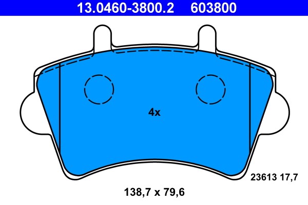 Brake Pad Set, disc brake ATE 13.0460-3800.2