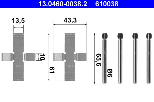 Accessory Kit, disc brake pad ATE 13.0460-0038.2
