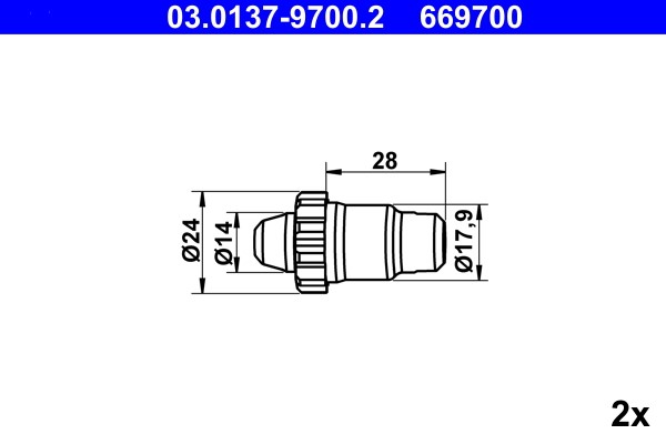 Accessory Kit, parking brake shoes ATE 03.0137-9700.2