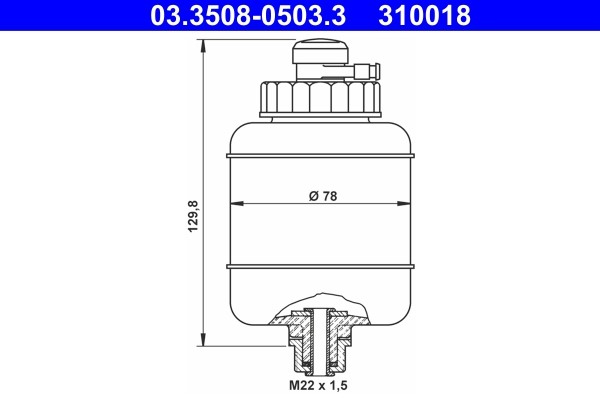 Expansion Tank, brake fluid ATE 03.3508-0503.3