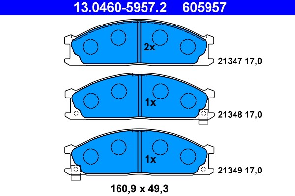 Brake Pad Set, disc brake ATE 13.0460-5957.2