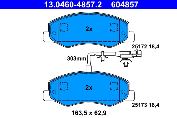 Brake Pad Set, disc brake ATE 13.0460-4857.2