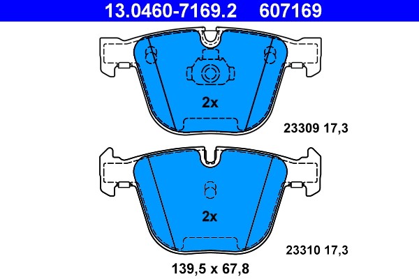 Brake Pad Set, disc brake ATE 13.0460-7169.2