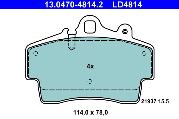 Brake Pad Set, disc brake ATE 13.0470-4814.2